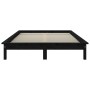 Estructura de cama de madera maciza de pino negro 160x200 cm de vidaXL, Camas y somieres - Ref: Foro24-820555, Precio: 149,04...
