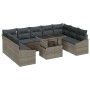 Conjunto de sofá de jardín 10 pcs Gris 100 x 55 x 73 cm
