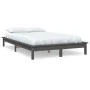 Solid gray pine wood bed frame 120x190 cm by vidaXL, Beds and slatted bases - Ref: Foro24-820578, Price: 112,32 €, Discount: %