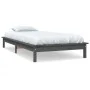 Bettgestell aus massivem, grauem Kiefernholz, 100 x 200 cm von vidaXL, Betten und Lattenroste - Ref: Foro24-820533, Preis: 10...