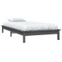 Bettgestell aus massivem, grauem Kiefernholz, 100 x 200 cm von vidaXL, Betten und Lattenroste - Ref: Foro24-820533, Preis: 10...