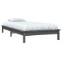 Solid gray pine wood bed frame 100x200 cm by vidaXL, Beds and slatted bases - Ref: Foro24-820533, Price: 108,97 €, Discount: %