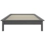 Solid gray pine wood bed frame 100x200 cm by vidaXL, Beds and slatted bases - Ref: Foro24-820533, Price: 108,97 €, Discount: %