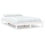 Estructura de cama madera maciza de pino blanco 120x200 cm de vidaXL, Camas y somieres - Ref: Foro24-820537, Precio: 124,50 €...