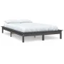 Solid gray pine wood bed frame 180x200 cm by vidaXL, Beds and slatted bases - Ref: Foro24-820558, Price: 141,75 €, Discount: %
