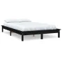 Solid black pine wood bed frame 200x200 cm by vidaXL, Beds and slatted bases - Ref: Foro24-820565, Price: 103,36 €, Discount: %