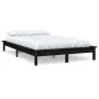 Solid black pine wood bed frame 140x200 cm by vidaXL, Beds and slatted bases - Ref: Foro24-820545, Price: 99,80 €, Discount: %