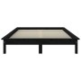 Solid black pine wood bed frame 140x200 cm by vidaXL, Beds and slatted bases - Ref: Foro24-820545, Price: 99,80 €, Discount: %
