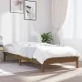 Honey brown pine wood single bed frame 90x190 cm by vidaXL, Beds and slatted bases - Ref: Foro24-820574, Price: 114,62 €, Dis...