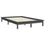 Solid gray pine wood bed frame 200x200 cm by vidaXL, Beds and slatted bases - Ref: Foro24-820563, Price: 141,38 €, Discount: %