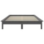 Solid gray pine wood bed frame 200x200 cm by vidaXL, Beds and slatted bases - Ref: Foro24-820563, Price: 141,38 €, Discount: %