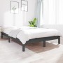 Solid gray pine wood bed frame 140x200 cm by vidaXL, Beds and slatted bases - Ref: Foro24-820543, Price: 106,08 €, Discount: %