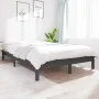 Solid gray pine wood bed frame 140x200 cm by vidaXL, Beds and slatted bases - Ref: Foro24-820543, Price: 104,93 €, Discount: %