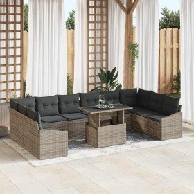 Conjunto de sofá de jardín Manual 11 pcs Gris 100 x 55 x 73 cm
