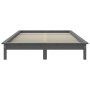 Solid gray pine wood bed frame 140x200 cm by vidaXL, Beds and slatted bases - Ref: Foro24-820543, Price: 106,08 €, Discount: %