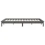 Solid gray pine wood bed frame 140x200 cm by vidaXL, Beds and slatted bases - Ref: Foro24-820543, Price: 104,93 €, Discount: %