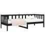 Solid black pine wood sofa bed 80x200 cm by vidaXL, Beds and slatted bases - Ref: Foro24-814688, Price: 121,62 €, Discount: %