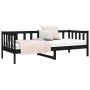 Solid black pine wood sofa bed 80x200 cm by vidaXL, Beds and slatted bases - Ref: Foro24-814688, Price: 121,62 €, Discount: %