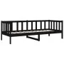Solid black pine wood sofa bed 80x200 cm by vidaXL, Beds and slatted bases - Ref: Foro24-814688, Price: 121,62 €, Discount: %