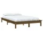 Honigbrauner Bettrahmen aus massivem Kiefernholz, 200 x 200 cm von vidaXL, Betten und Lattenroste - Ref: Foro24-820564, Preis...