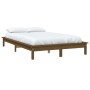 Bettgestell aus massivem Kiefernholz, honigbraun, 140 x 200 cm von vidaXL, Betten und Lattenroste - Ref: Foro24-820544, Preis...