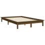 Bettgestell aus massivem Kiefernholz, honigbraun, 140 x 200 cm von vidaXL, Betten und Lattenroste - Ref: Foro24-820544, Preis...