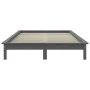 Solid gray pine wood bed frame 140x190 cm by vidaXL, Beds and slatted bases - Ref: Foro24-820588, Price: 118,01 €, Discount: %
