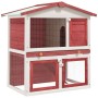 Rabbit cage with 3 red wooden doors by vidaXL, Cages and habitats for small animals - Ref: Foro24-170839, Price: 110,97 €, Di...
