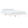 Estructura de cama de madera maciza de pino blanco 140x190 cm de vidaXL, Camas y somieres - Ref: Foro24-820587, Precio: 137,9...