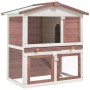 Rabbit cage with 3 brown wooden doors by vidaXL, Cages and habitats for small animals - Ref: Foro24-170838, Price: 122,45 €, ...