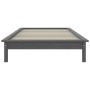 Solid gray pine wood bed frame 90x200 cm by vidaXL, Beds and slatted bases - Ref: Foro24-820528, Price: 92,83 €, Discount: %