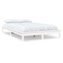 Estructura de cama madera maciza de pino blanca 140x200 cm de vidaXL, Camas y somieres - Ref: Foro24-820542, Precio: 104,97 €...