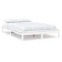 Solid white pine wood bed frame 140x200 cm by vidaXL, Beds and slatted bases - Ref: Foro24-820542, Price: 104,06 €, Discount: %