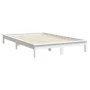 Solid white pine wood bed frame 140x200 cm by vidaXL, Beds and slatted bases - Ref: Foro24-820542, Price: 104,06 €, Discount: %