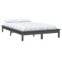 Solid gray pine wood bed frame 120x200 cm by vidaXL, Beds and slatted bases - Ref: Foro24-820538, Price: 117,87 €, Discount: %