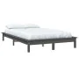 Solid gray pine wood bed frame 120x200 cm by vidaXL, Beds and slatted bases - Ref: Foro24-820538, Price: 116,35 €, Discount: %