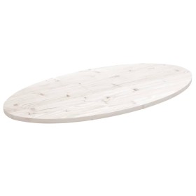 Tablero de mesa ovalado madera maciza pino blanco 90x45x2,5 cm