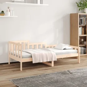 Solid pine wood sofa bed 90x200 cm by vidaXL, Beds and slatted bases - Ref: Foro24-820726, Price: 92,13 €, Discount: %