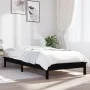 Solid black pine wood bed frame 100x200 cm by vidaXL, Beds and slatted bases - Ref: Foro24-820535, Price: 107,38 €, Discount: %