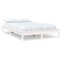 Massives Bettgestell aus weißem Kiefernholz, 135 x 190 cm von vidaXL, Betten und Lattenroste - Ref: Foro24-820582, Preis: 97,...