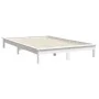 Solid white pine wood bed frame 135x190 cm by vidaXL, Beds and slatted bases - Ref: Foro24-820582, Price: 94,31 €, Discount: %