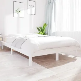Solid white pine wood bed frame 150x200 cm by vidaXL, Beds and slatted bases - Ref: Foro24-820547, Price: 124,99 €, Discount: %