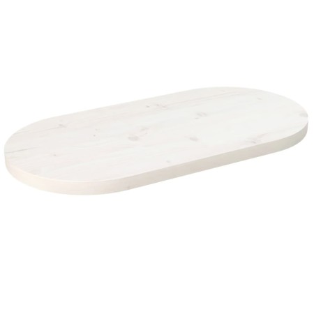Ovale Tischplatte aus massivem weißem Kiefernholz, 60 x 30 x 2,5 cm von vidaXL, Tischplatten - Ref: Foro24-824341, Preis: 25,...