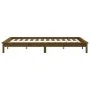 Honey brown solid pine wood bed frame 135x190 cm by vidaXL, Beds and slatted bases - Ref: Foro24-820584, Price: 132,62 €, Dis...