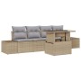 Conjunto de sofá de jardín con cojín 5 pcs beige y gris claro