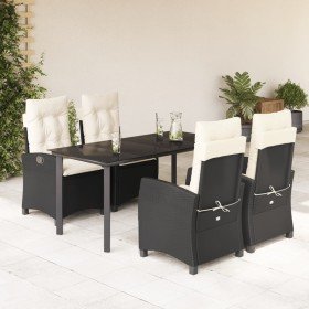 Set de muebles jardín 5 pzas con cojines ratán sintético negro en Conjuntos de jardín | Comprar online en Foro24