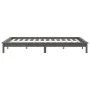 Solid gray pine wood bed frame 160x200 cm by vidaXL, Beds and slatted bases - Ref: Foro24-820553, Price: 126,09 €, Discount: %