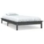 Solid gray pine wood bed frame 90x190 cm by vidaXL, Beds and slatted bases - Ref: Foro24-820573, Price: 114,62 €, Discount: %