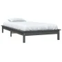 Solid gray pine wood bed frame 90x190 cm by vidaXL, Beds and slatted bases - Ref: Foro24-820573, Price: 114,62 €, Discount: %