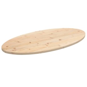 Tablero de mesa ovalado madera maciza de pino 110x55x2,5 cm